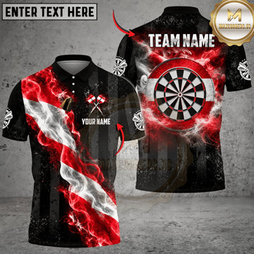 Maxcorners Darts Austria Flag Lightning Dartboard Personalized Name 3D Unisex Shirt