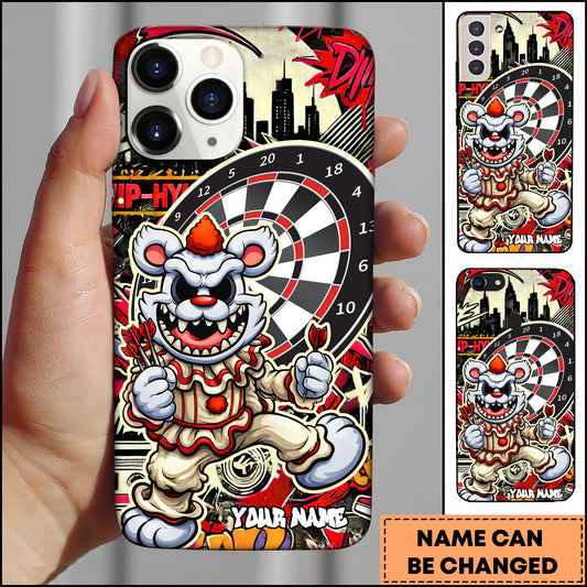 Maxcorners Hip Hop Clown Bear Green Graffiti Dartboard Personalized Name 3D Phone Case