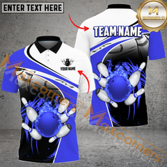 Maxcorners Ball And Pins Broken Bowling Jersey Multicolor Options Personalized Name, Team Name 3D Shirt