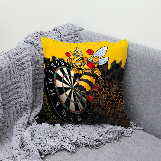 Maxcorners Darts Honeycomb Killer Bee Target Multicolor Customized Name 3D Pillow