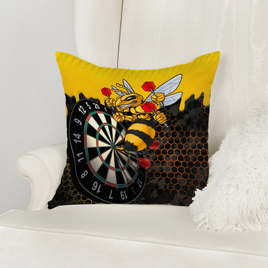Maxcorners Darts Honeycomb Killer Bee Target Multicolor Customized Name 3D Pillow