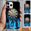 Maxcorners Flame Minimal Dartboard Classic Style Personalized Name 3D Phone Case