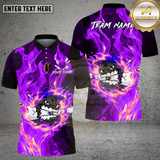 Maxcorners Bowling Fireball Angry Flame Explosion Design Multi Options Personalized Name Team Name 3D Shirt
