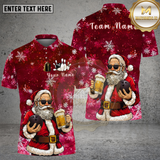 Maxcorners Bowling Santa Claus Christmas Snowflake Design Multi Options Personalized Name Team Name 3D Shirt