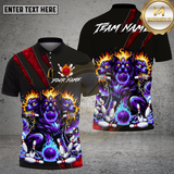 Maxcorners Bowling Cerberus Fire Beast Hell Flame Design Multi Options Personalized Name Team Name 3D Shirt