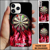 Maxcorners Flame Minimal Dartboard Classic Style Personalized Name 3D Phone Case