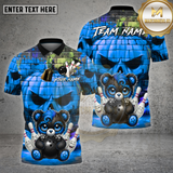 Maxcorners Bowling Gothic Teddy Bear Brick Wall Design Multi Options Personalized Name Team Name 3D Shirt