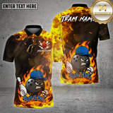 Maxcorners Bowling Flame Ball Cartoon Fire Style Multi Options Personalized Name Team Name 3D Shirt