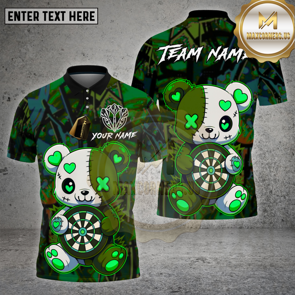 Maxcorners Dartboard Cute Teddy Bear Graffiti Style Multi Options Personalized Name Team Name 3D Shirt