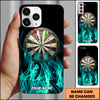 Maxcorners Flame Minimal Dartboard Classic Style Personalized Name 3D Phone Case