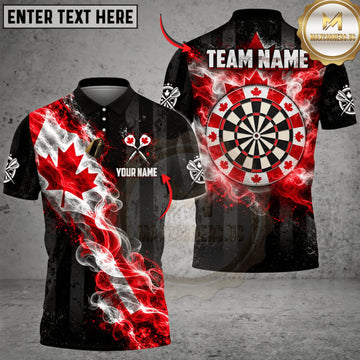 Maxcorners Darts Canada Flag Lightning Dartboard Personalized Name 3D Unisex Shirt