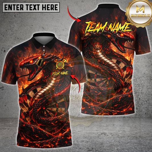 Maxcorners Darts Hellfire Snake Cobra Multicolor Customized Name, Team Name 3D Shirts