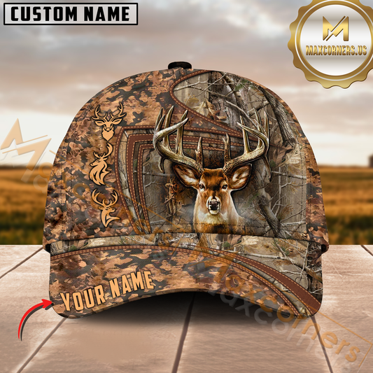 Maxcorners Classic Forest Deer Hunter Personalized Hat 3D Printed Multicolor | Brown