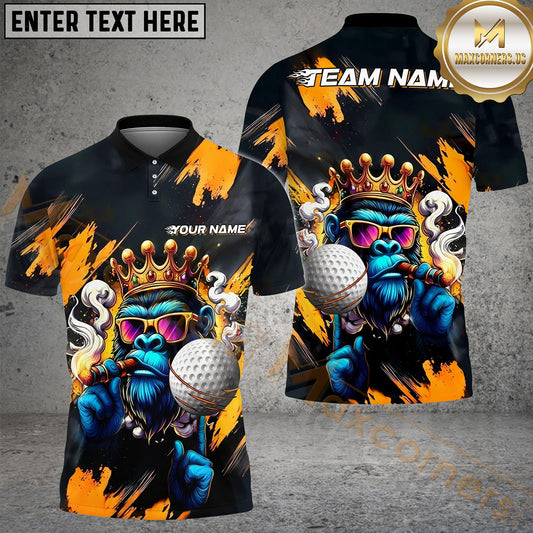 Maxcorners Golf King Ape Personalized Name, Team Name 3D Shirt (4 Colors)