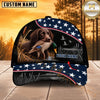 Maxcorners Dog Hunting And Duck Black Navy American Stars And Stripes Personalized Name 3D Cap