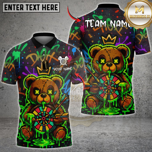 Maxcorners Darts Teddy Love Bear Dartboard Multicolor Customized Name, Team Name 3D Shirt For Women