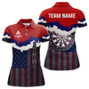 Maxcorners Men's Custom Darts Shirt With American Flag Pattern And Colorful Dartboard LM1605