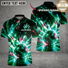 Maxcorners Bowling Bowling Ball & Cosmic Galaxy Graphic Multicolor Customized Name, Team Name 3D Shirts