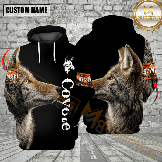 Maxcorners Custom Name Deep Coyote Hunting All Over Print Shirt Best Gift For Hunter