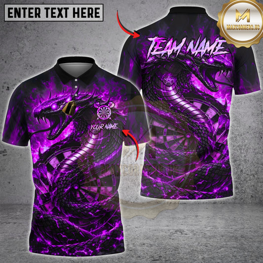Maxcorners Darts Hellfire Snake Cobra Multicolor Customized Name, Team Name 3D Shirts