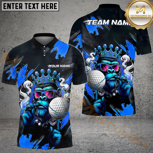 Maxcorners Golf King Ape Personalized Name, Team Name 3D Shirt (4 Colors)