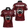 Maxcorners Men’s Darts Team Shirt Featuring Fierce Scarlet Cobra Head Snakeskin Pattern LM1605