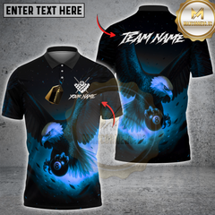 Maxcorners Billiard Eagle Power Pool Multicolor Customized Name, Team Name 3D Shirt