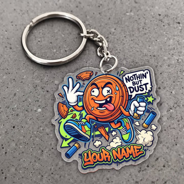 Maxcorners Clay Shooting Funny Cartoon Nothin But Dust Clay Target Customized Name 3D Keychain And Ornament