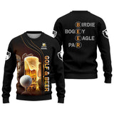 Maxcorners Golf And Beer Custom Men's Golf T-Shirt, Funny Golf Shirt, Gift For Golfers