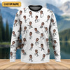 Maxcorners Funny Stick Figure Fishing Pose Custom Face SPF Shirt For Men, Funny Fishing Shirt, Fishing Shirts For Men