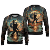 Maxcorners Not All Who Wander Are Lost Funny Bigfoot Men's Golf Polo Shirt, Golfers Gift, Funny Golf Shirt