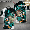 Maxcorners Darts Angry Duck Mascot Fighting Stance Dartboard Lightning Graphic Multicolor Customized Name, Team Name 3D Shirts