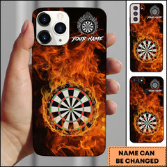 Maxcorners Darts Fire Flame Dartboard Personalized Name Phone Case