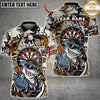 Maxcorners Dart Board Shark Mascot Fierce Expression Streetwear Style Multicolor Customized Name, Team Name 3D Shirts