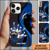 Maxcorners Bowling Wave Strike Pins Multicolor Personalized Name 3D Phone Case