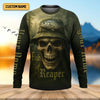 Maxcorners Fish Reaper Camo Fishing Shirt, Funny Fishing T-Shirt, UV Protection Clothing