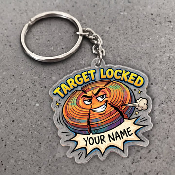 Maxcorners Clay Shooting Target Locked Funny Clay Target Customized Name 3D Keychain And Ornament