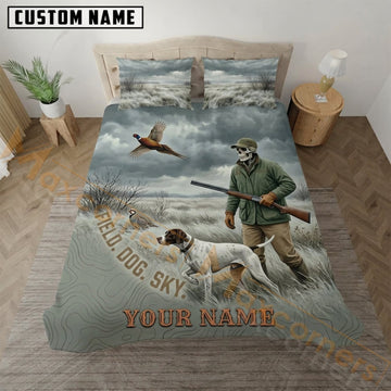 Maxcorners Duck Hunting Snowy Marsh Scene Bedding Set 3D Print Custom Name