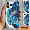 Maxcorners Fishing White Scale Water Splash Multicolor Options Personalized Name Phone Case (12 Fish Species)