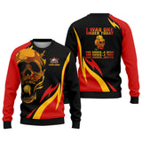 Maxcorners Custom Fire Skull Men's Golf Polo Shirt, Mens Golf Gift, Funny Golf Shirt