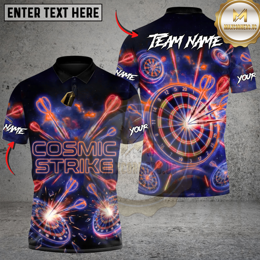 Maxcorners Darts Neon Nova Shot Multicolor Customized Name, Team Name 3D Shirts
