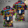 Maxcorners Cool Bear Pool Shirt Street Graffiti Billiards Urban Style Multi Options Personalized Name, Team Name Unisex 3D Shirt (4 Colors)