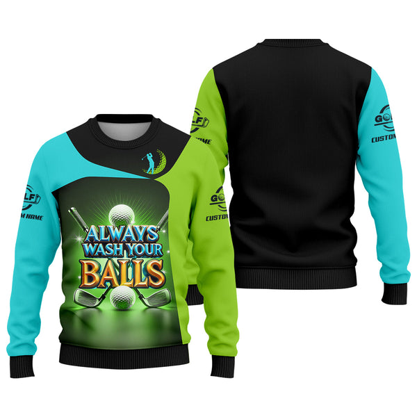 Maxcorners Always Wash Your Balls Custom Golf Polo Shirt, Funny Golf Shirt, Mens Golf Gift