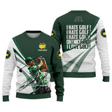 Maxcorners I Hate Golf Augusta Masters Tournament Custom Men's Golf Polo Shirt, Funny Gift For Golfer