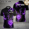 Maxcorners Pickleball Polo Lightning Grim Reaper Skull Multiple Options Personalized Name, Team Name 3D Shirt