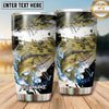 Maxcorners Fishing Tumbler Woodland Lake Reflection Design Personalized Name Tumbler (13 Species)