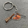 Maxcorners Personalized Trap Shooting Shotgun Clay Target Shell Custom Name Acrylic Christmas Ornament And Keychain Custom Gift For Hunters 2D Flat