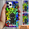 Maxcorners Bowling Colorful Graffiti Ball Character Personalized Name Phone Case