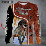 Maxcorners Personalized Name Pheasent Hunting Long Sleeve Shirt