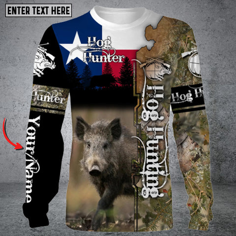 Maxcorners Personalized Name Hog Hunting Long Sleeve Shirt